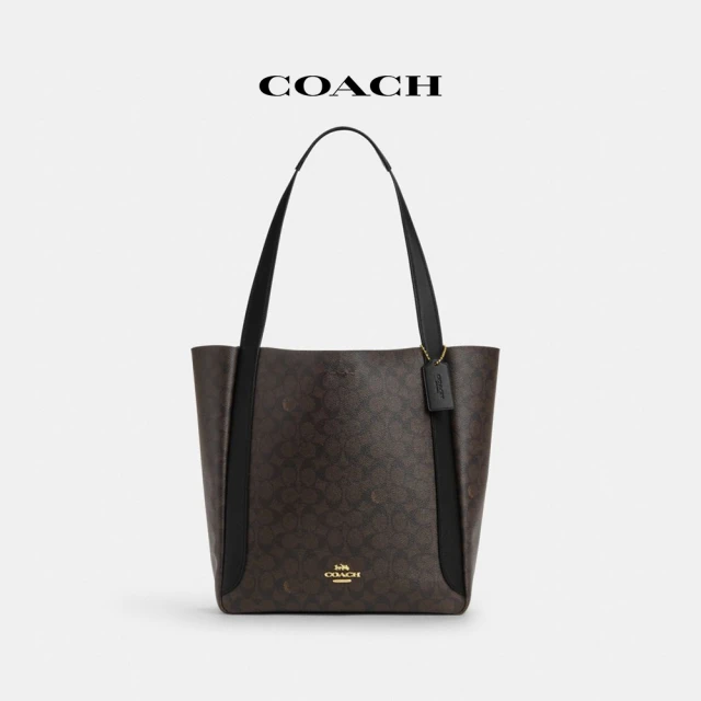 COACH 經典LogoHADLEY托特包-IM/胡桃木色/黑色(CV997)