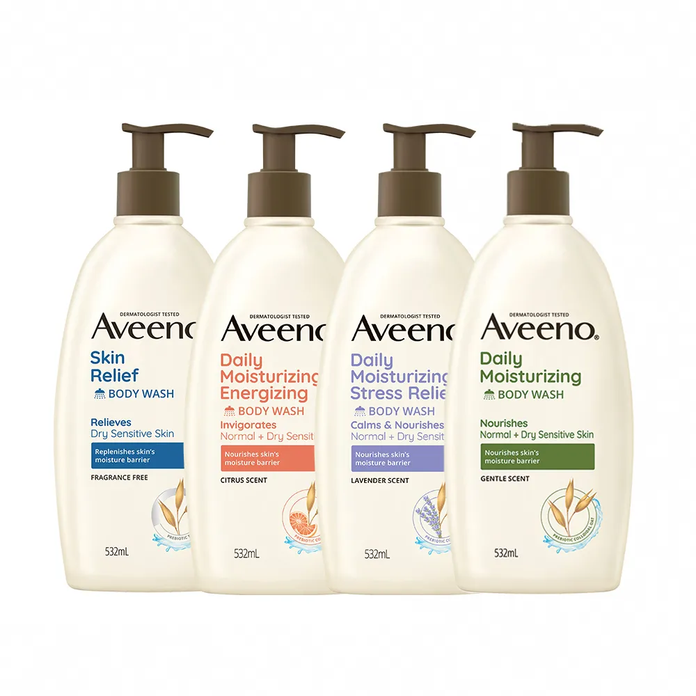 【Aveeno 艾惟諾】超值2入-長效燕麥沐浴露532ml(薰衣草/活力果香/燕麥任選)