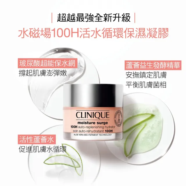 【CLINIQUE 倩碧】水磁場有酵精明買家組(水磁場保濕凝膠125ml+30ml+50ml/週年慶/預購會)