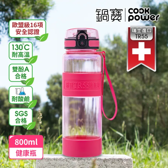 【CookPower 鍋寶_2入】瑞士TR55健康瓶水壺(800ml+550ml)