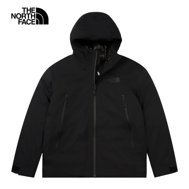 The North Face 北面男款黑色DryVent防水透氣連帽羽絨外套｜83UMJK3(600蓬鬆度)