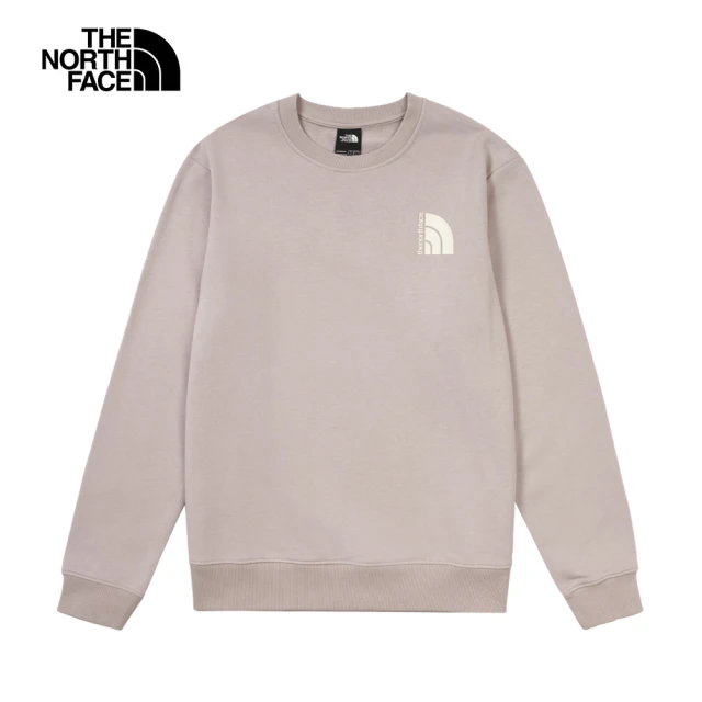 The North Face 北面女款灰色舒適保暖經典品牌印花長袖大學T｜8AT01OA