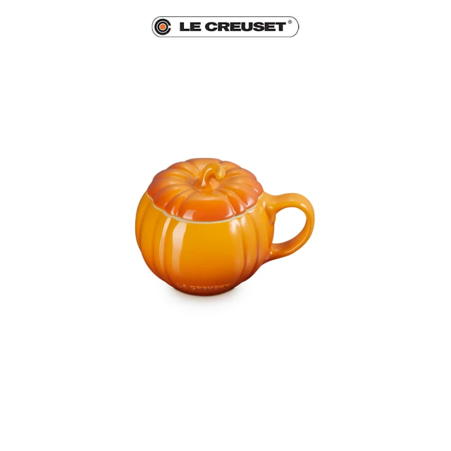 Le Creuset 瓷器萬聖節南瓜造型馬克杯400ml(珊瑚橘)