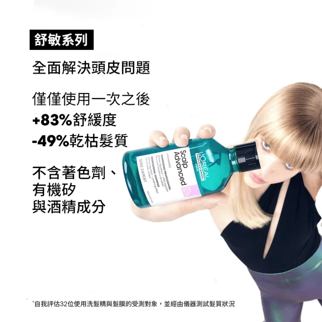 【L’OREAL 巴黎萊雅PRO】絲漾博瞬效敏弱修護洗髮精雙入組(舒緩/保濕)