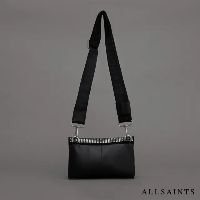 【ALLSAINTS】EZRA 鉚釘羊皮斜背包 WB649Z