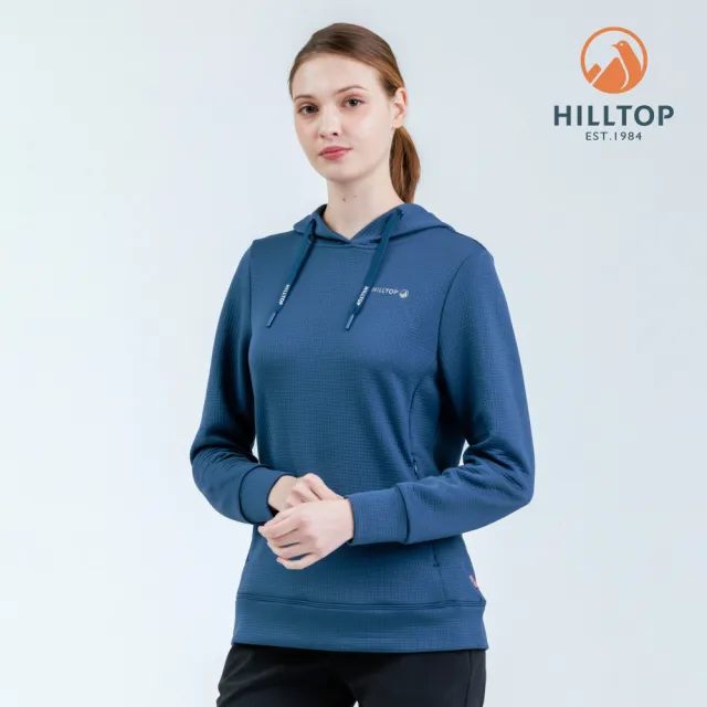【Hilltop 山頂鳥】POLYGIENE抗菌保暖連帽上衣 女款 藍｜PH51XFM4ECE0