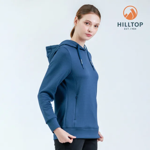 【Hilltop 山頂鳥】POLYGIENE抗菌保暖連帽上衣 女款 藍｜PH51XFM4ECE0