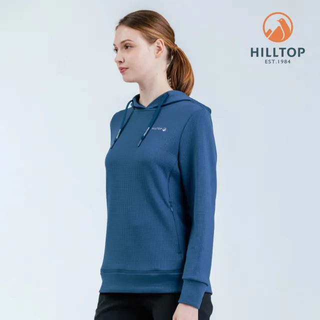 【Hilltop 山頂鳥】POLYGIENE抗菌保暖連帽上衣 女款 藍｜PH51XFM4ECE0