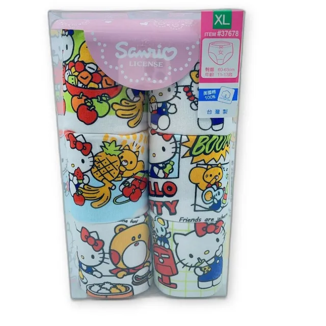 【SANRIO 三麗鷗】三麗鷗女童三角內褲6入組 