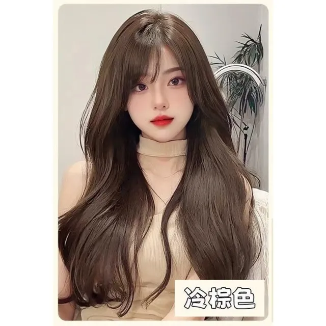 【巴黎精品】現貨+預購 女長假髮透氣假髮片輕量隱形增髮整頂假髮角色扮演(浪漫微捲瀏海大波浪2色a1hq15)
