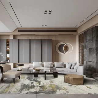 【SDL Home 山德力】斑駁風大地毯 240x340cm 玳西(復古斑駁 低調 閃色 大尺寸)