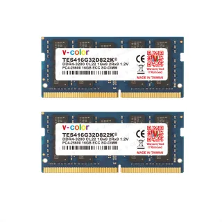 【v-color】DDR4 ECC SO-DIMM 3200 32GB kit 16GBx2(伺服器記憶體)