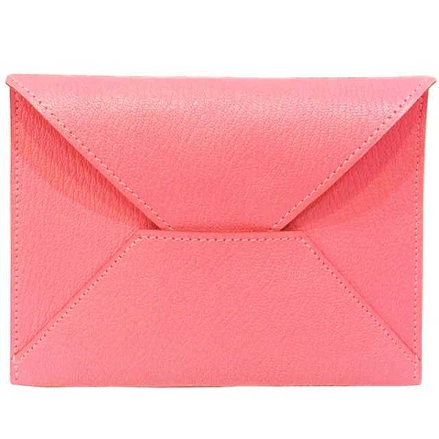 【Hermes 愛馬仕】H032796CA 小羊皮信封式名片夾零錢包(粉色)