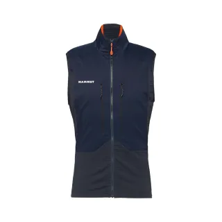 【Mammut 長毛象官方直營】Eiger Nordwand Hybrid Vest 極限艾格防風防潑水中層背心 夜藍 男款 #1014-05640