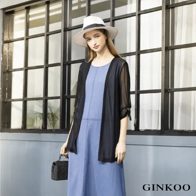 【GINKOO 俊克】五分袖雪紡罩衫(其他規格)