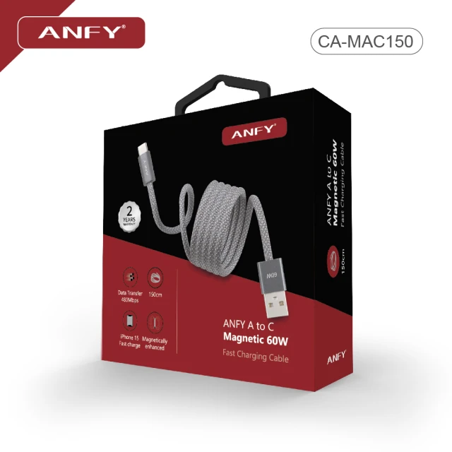 ANFY ANFY CA-MAC150(ANFY A TO C 60W 磁吸快充線 150CM)