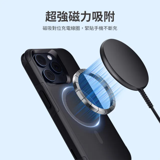 【Philips 飛利浦】iPhone 15系列 軍規磁吸式防摔保護殼