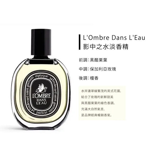 【Diptyque】淡香精 75ml(肌膚之華/玫瑰之水/希臘無花果/譚道/花都之水/譚道/青厥.國際航空版)