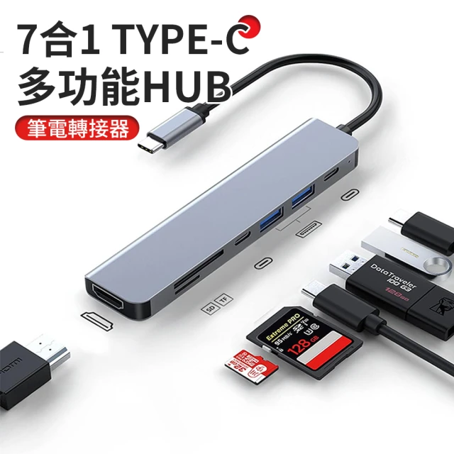 Allan 雙11 7合1 Type C HUB多功能集線擴充USB轉接器(PD快充/4K HDMI/ USB3.0擴展塢/HUB集線器)