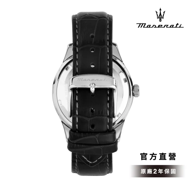 【MASERATI 瑪莎拉蒂】Sorpasso 迅捷疾馳系列石英手錶 晶綻藍 黑色真皮錶帶 42MM R8851124003