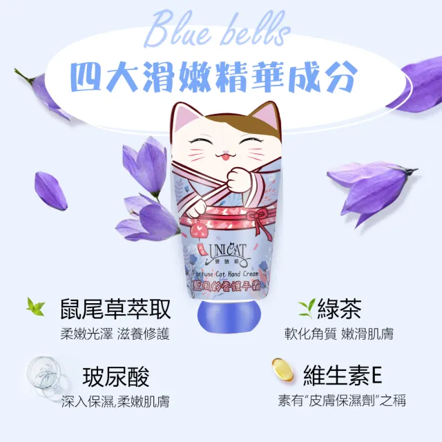 【UNICAT 變臉貓】招財貓護手霜 25mlX4入組 旅行組｜送禮推薦(玫瑰香X2+藍風鈴X2)