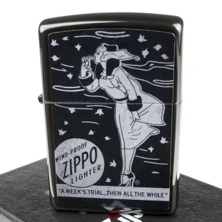 【Zippo】美系~Windy Design-風中女郎圖案設計打火機