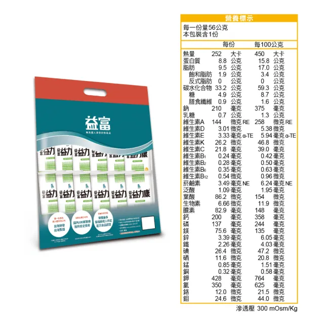 【益富】益力康 營養均衡配方 方便包 56*24入*2袋(乳清蛋白)