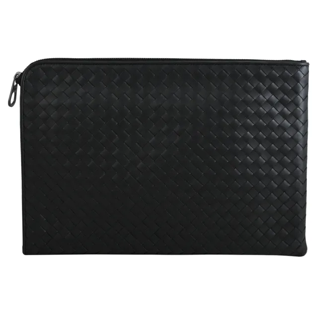 【BOTTEGA VENETA 寶緹嘉】簡約經典手工編織小牛皮商務包電腦包萬用包(黑)