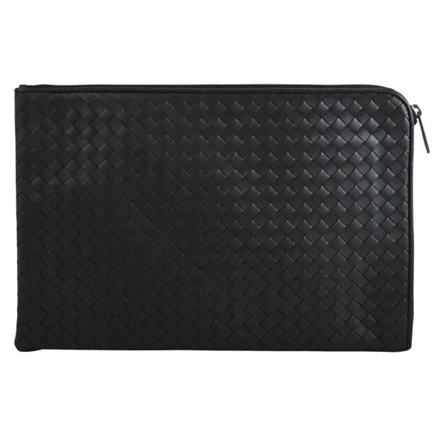 【BOTTEGA VENETA 寶緹嘉】簡約經典手工編織小牛皮商務包電腦包萬用包(黑)