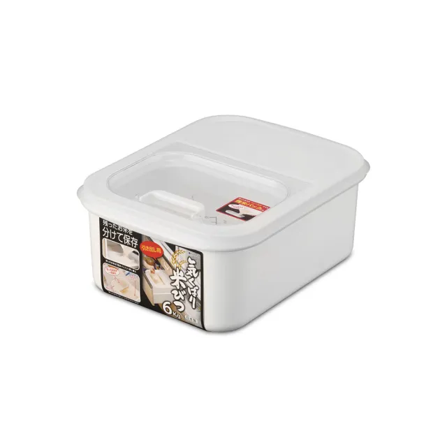 【inomata】日本 掀蓋式米桶 6kg 附殘米盒及量杯(收納/平輸商品)