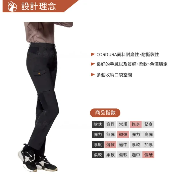 【Wildland 荒野】女 彈性Cordura四季款拼接褲《夜空灰》0A92317/休閒長褲/戶外褲(悠遊山水+)