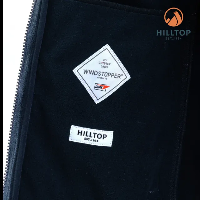 【Hilltop 山頂鳥】WINDSTOPPER防風透氣保暖刷毛外套 可銜接GORE-TEX外件 女款 黑｜PH22XF11ECA0