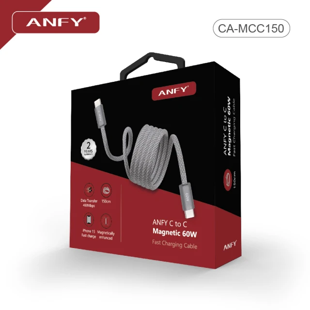 ANFY ANFY CA-MCC150(ANFY C TO C 60W 磁吸快充線 150CM)