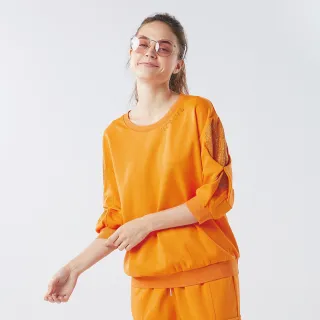 【Qiruo 奇若名品】春秋專櫃橘色七分上衣6008A水鑽款 