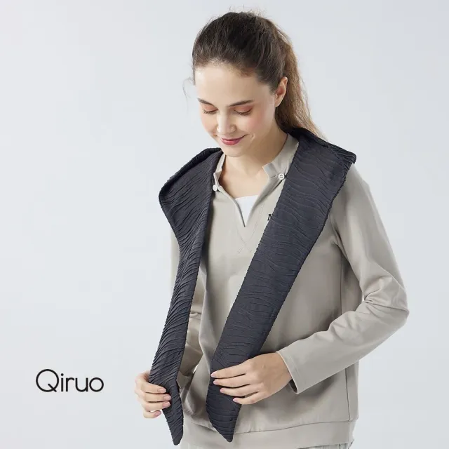 【Qiruo 奇若名品】中厚棉 披肩造型灰長袖上衣6021A