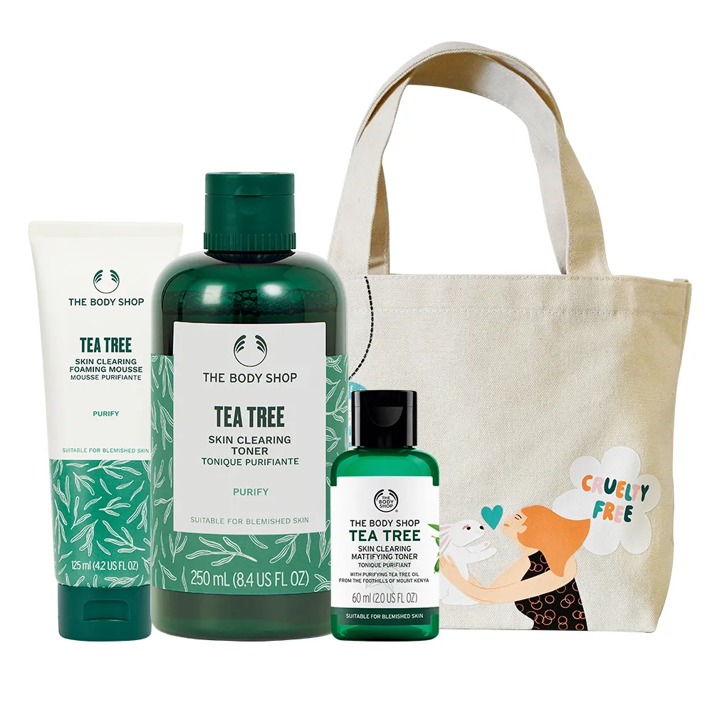 【THE BODY SHOP 美體小舖】升級版茶樹泡沫潔顏組(泡沫潔面乳125ML+調理水250ML)