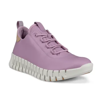 【ecco】GRUUV W 樂步輕便經典皮革休閒鞋 女鞋(薰衣草紫/裸色 21820360990)