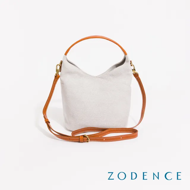 【ZODENCE 佐登司】DION德國帆布門襟剪裁手提斜背包(貴族白)