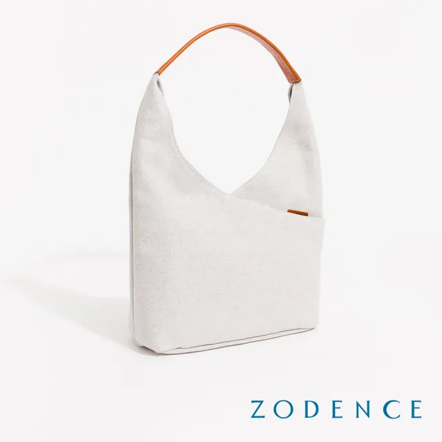 【ZODENCE 佐登司】DION德國帆布門襟剪裁肩背包(貴族白)