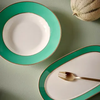 【PIP STUDIO】Chique Gold 盤子23.5cm-綠(深盤)