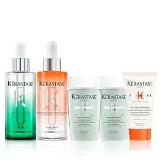 【KERASTASE 巴黎卡詩】極酵平衡+皇家滋養頭皮精華雙入組