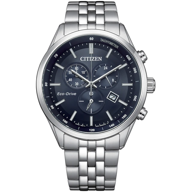 CITIZEN 星辰 亞洲限定 光動能三眼計時手錶-42mm(AT2570-56L)