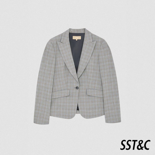 SST&C 淺灰威爾斯格紋劍領合身版西裝外套01012408005(新品上市)