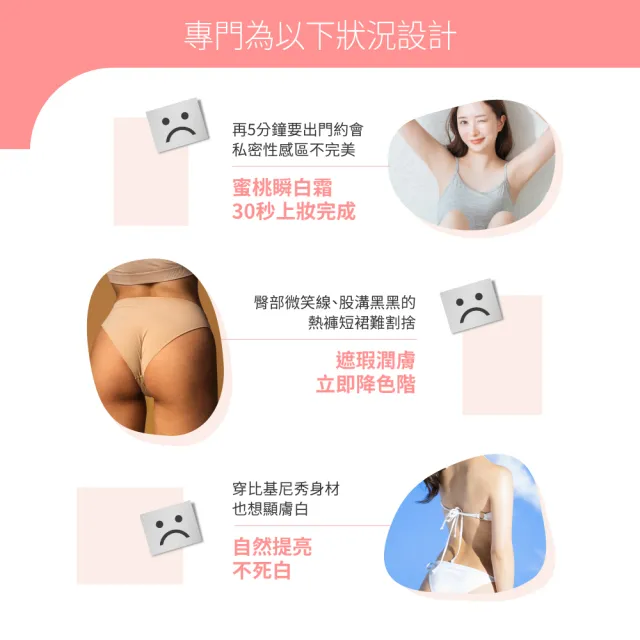 【VIGILL 婦潔】私密蜜桃瞬白霜50ml 買1送1(私密肌素顏霜 快速美白私密處)