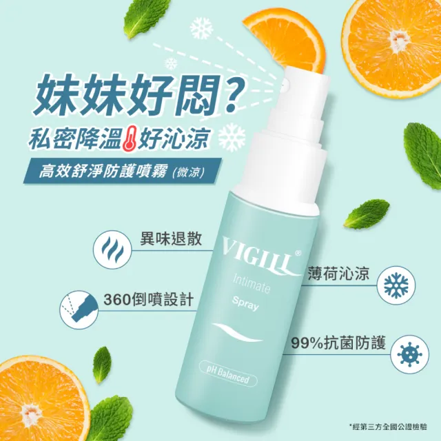 【VIGILL 婦潔】高效舒淨防護噴霧35ml-微涼茉莉(私密處防護噴霧)