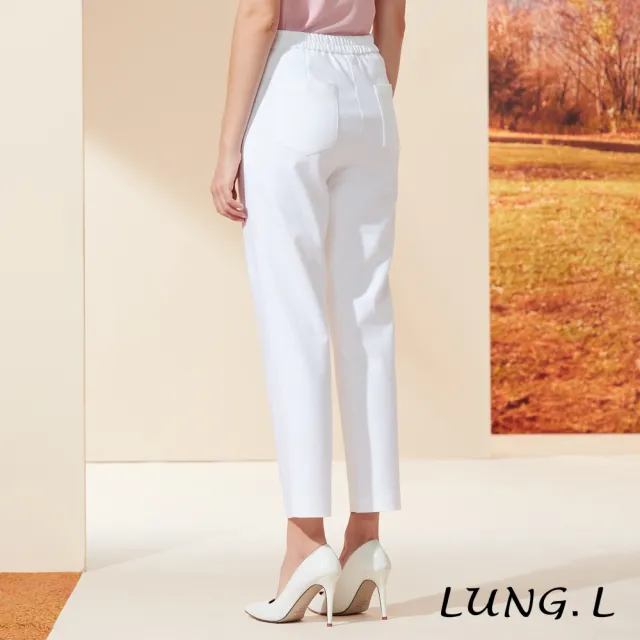 【LUNG.L 林佳樺】LQ60E01白色棉質斜口袋九分褲(秋冬新品 女裝)