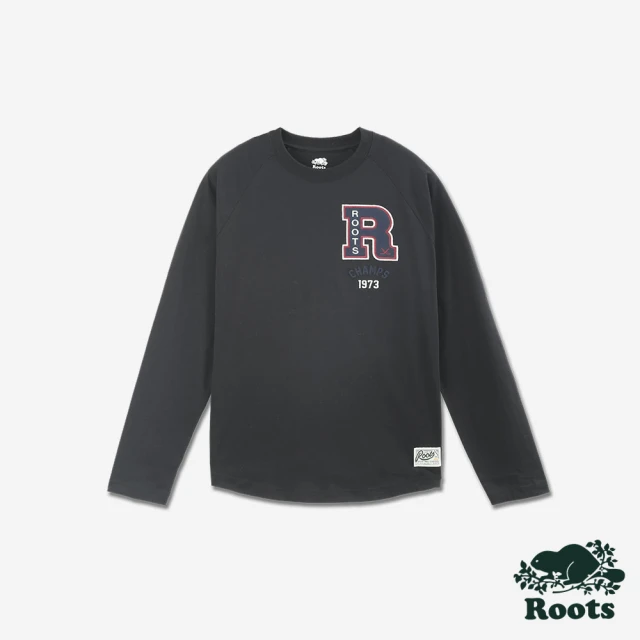 Roots Roots男裝- 1973 CHAMPS RAGLAN 長袖上衣(黑色)