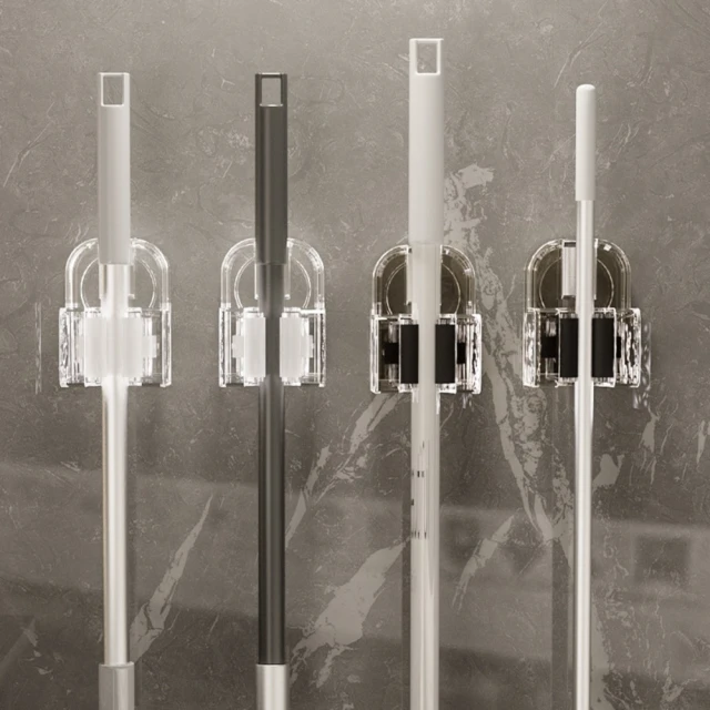BYJOYYOU 輕奢波紋吸盤拖把扣(免打孔無痕不傷牆 強力承重 廚房 浴室 衛浴 置物架 收納架)