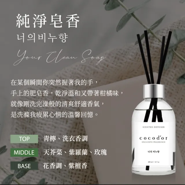 【cocodor】白標系列擴香瓶200ml+擴香補充瓶200ml(2+2超值組/原廠直營)