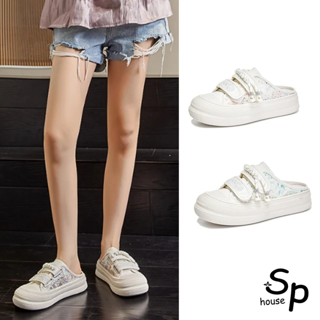 Sp house 晶鑽蝴蝶結方頭都會淺口粗低跟鞋(3色可選)